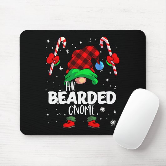 Bearded Gnome Red Buffalo Plaid Matching Family Ch Mousepad (Mit Mouse)