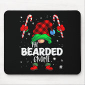 Bearded Gnome Red Buffalo Plaid Matching Family Ch Mousepad (Vorne)
