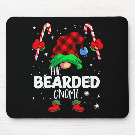 Bearded Gnome Red Buffalo Plaid Matching Family Ch Mousepad (Vorne)