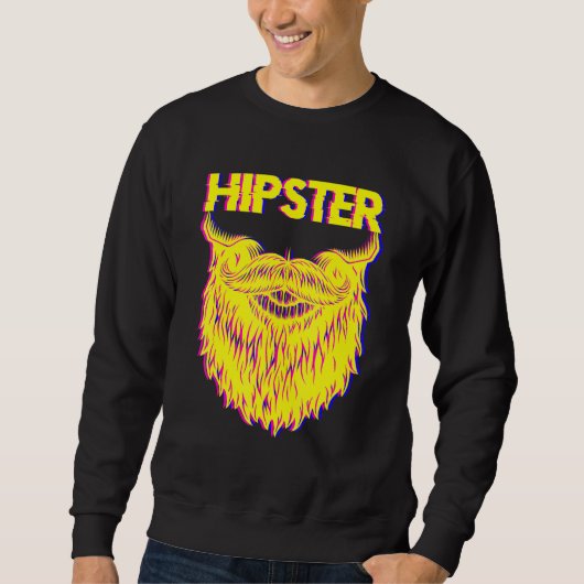 Bearded Hipster Pineappel Freethinker New Age Trav Sweatshirt (Vorderseite)