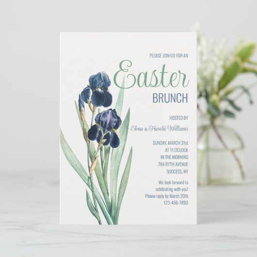Bearded Iris Einladung (Stehend Vorderseite)