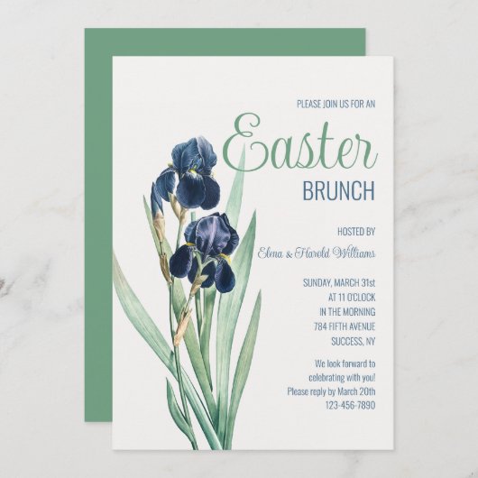 Bearded Iris Einladung (Vorne/Hinten)