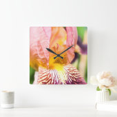 Bearded Iris Quadratische Wanduhr (Zuhause)