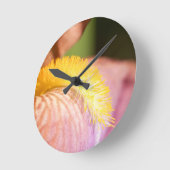 Bearded Iris Runde Wanduhr (Winkel)