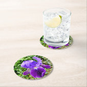 Bearded Iris Runder Pappuntersetzer (Vor Ort)