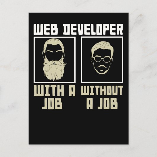 Bearded IT Developer Nerd Programmer Coder Postkarte (Vorderseite)