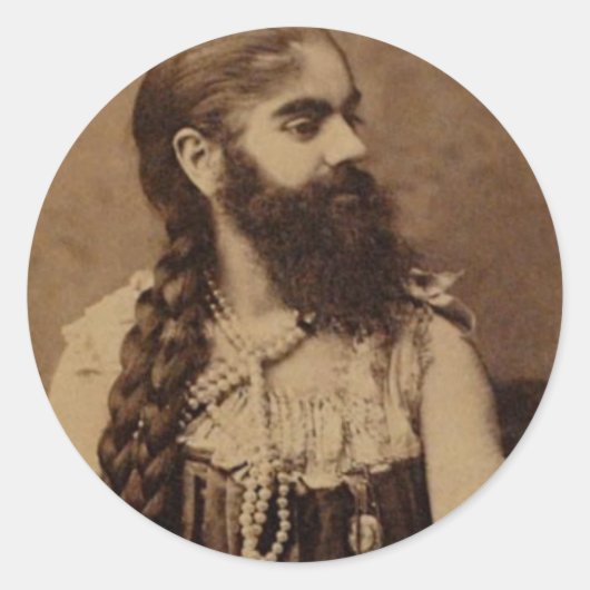 Bearded Lady Runder Aufkleber (Vorderseite)