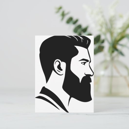 Bearded Man Postkarte (Stehend Vorderseite)