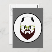 Bearded Panda Postkarte (Vorne/Hinten)