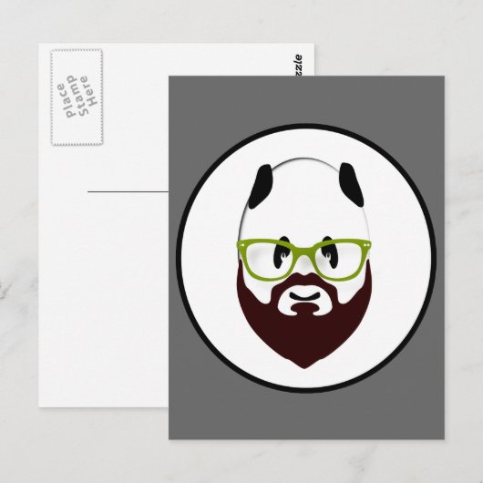 Bearded Panda Postkarte (Vorne/Hinten)