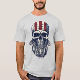 Bearded Skull Patriotic American Football Shirt