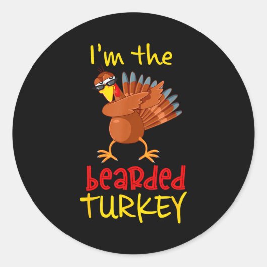 Bearded Turkey Matching Family Group Thanksgiving  Runder Aufkleber (Vorderseite)