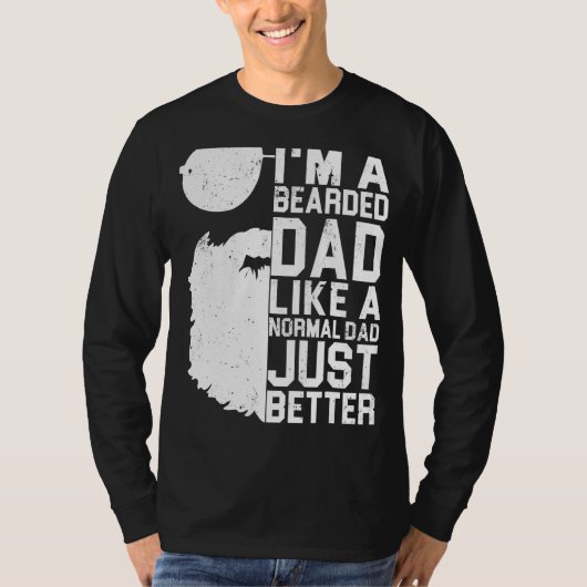Bearded Vater Beard Spaß Vatertag Idee T-Shirt (Vorderseite)