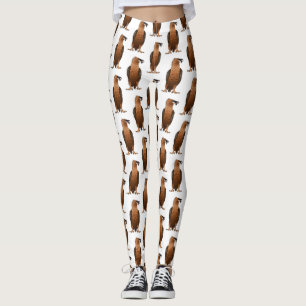 Bearded Vulture cartoon illustration Leggings
