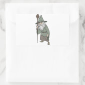 Bearded Wizard mit Assistenten Rechteckiger Aufkleber (Tasche)