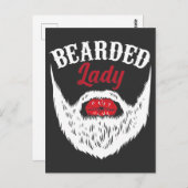 Bearded Woman Transgender Pride Mustache Gleichhei Postkarte (Vorne/Hinten)