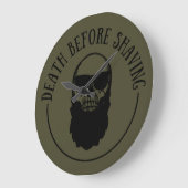 Bearded zites lustiges Bart Redewendungen Geschenk Große Wanduhr (Winkel)