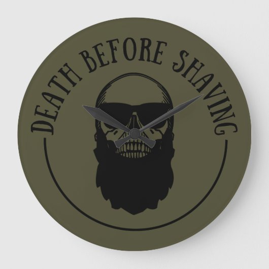 Bearded zites lustiges Bart Redewendungen Geschenk Große Wanduhr (Vorderseite)