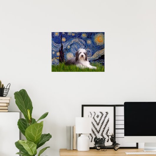 Beardie 2 - Starry Night Poster (Heimbüro)