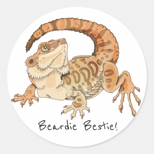 Beardie Bestie! Runder Aufkleber (Vorderseite)