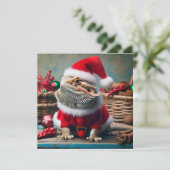 Beardie Christmas Card Feiertagskarte (Stehend Vorderseite)