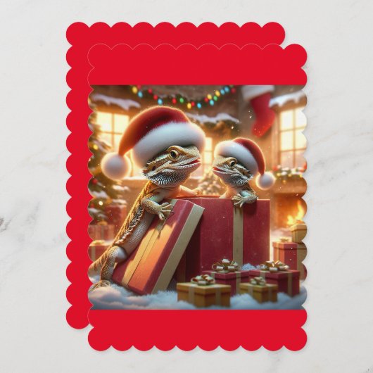 Beardie Christmas Card Feiertagskarte (Vorne/Hinten)