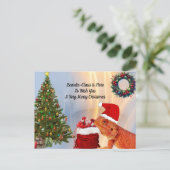 Beardie-Claus - Bartded Dragon Christmas Postkarte (Stehend Vorderseite)