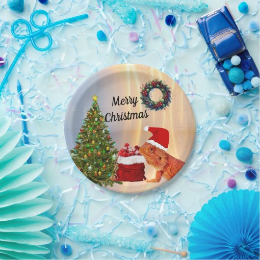 Beardie-Claus Bartded Dragon Pappteller (Party)