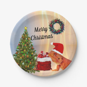 Beardie-Claus Bartded Dragon Pappteller