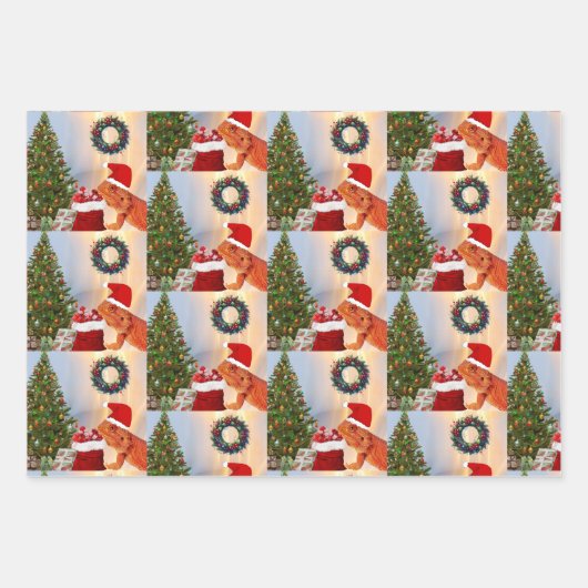 Beardie-Claus - Bartded Dragon Santa Geschenkpapier Set (Vorderseite 3)