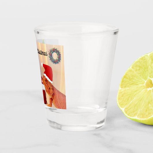 Beardie-Claus - Personalisierter bärtiger Drache Schnapsglas (Rechts)