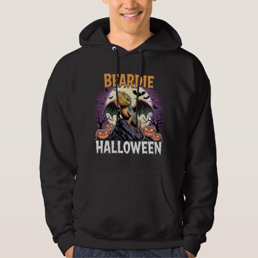 Beardie Halloween Dragon Art Hoodie (Vorderseite)