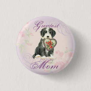 Beardie Heart Mama Button