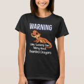 Beardie Mom Niedlich Lizard Warning Zitat Bearded T-Shirt (Vorderseite)
