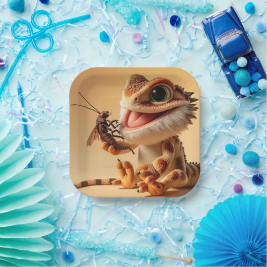 Beardie Num Num Plate Pappteller (Party)