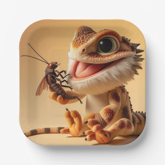 Beardie Num Num Plate Pappteller (Vorderseite)