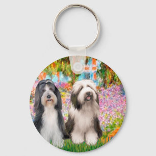 Beardie Paar 2 - Garten Schlüsselanhänger