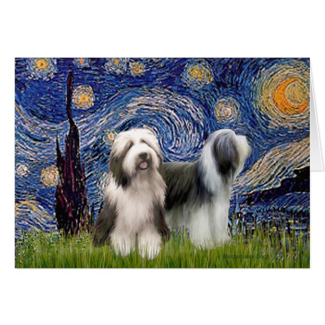 Beardie Pair 1 - Starry Night - Maßgeschneidert (Vorderseite (Horizontal))