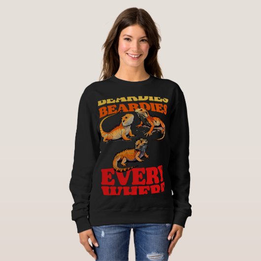 Beardies Beardies Everywhere  Bearded Dragon Pet L Sweatshirt (Vorne ganz)