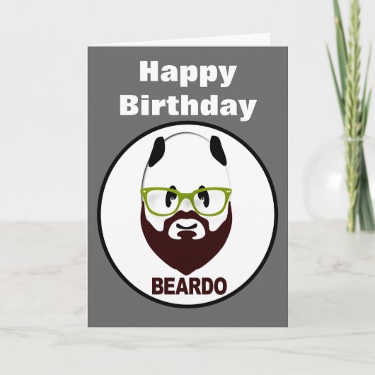 Beardo panda zum Geburtstag Karte (Vorderseite)