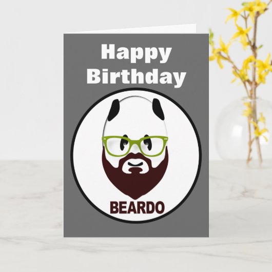 Beardo panda zum Geburtstag Karte (Gelbe Blume)