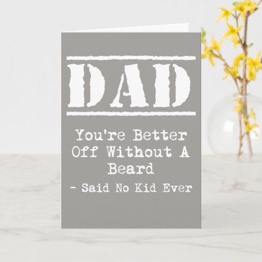 Beards and Schnurrbart Fathers Day Dad Giftcard Karte (Gelbe Blume)