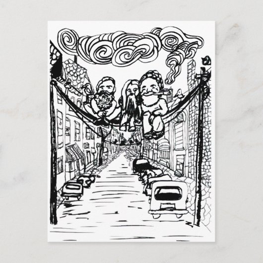 Beards auf einem Draht Postkarte (Vorderseite)
