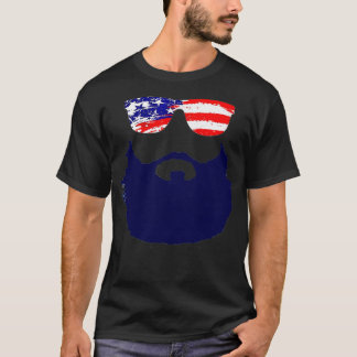 Beards für Männer mit amerikanischer Fahne-Sonnenb T-Shirt