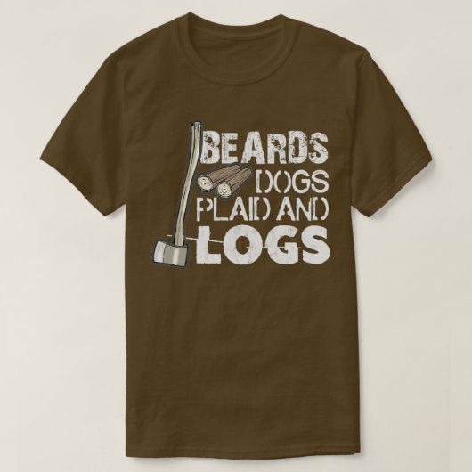 Beards Hunde Kariert und Logger drucken T-Shirt (Design vorne)