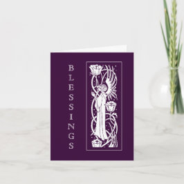 Beardsley Art Nouveau Angel Holiday Card Feiertagskarte