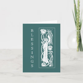 Beardsley Art Nouveau Angel Ostercard Feiertagskarte