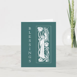 Beardsley Art Nouveau Engel Osterkarte Feiertagskarte