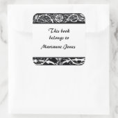 Beardsley Border Elegant Exlibris Quadratischer Aufkleber (Tasche)