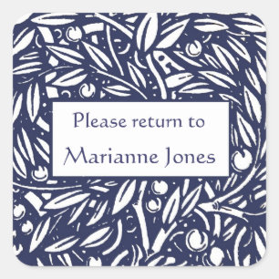 Beardsley Border Elegantes Buchzeichen Quadratischer Aufkleber